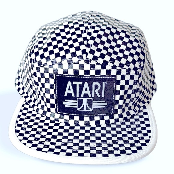 Retro ATARI checkered adjustable hat NEW​​ Nylon 5 Panel​​ - Picture 1 of 3